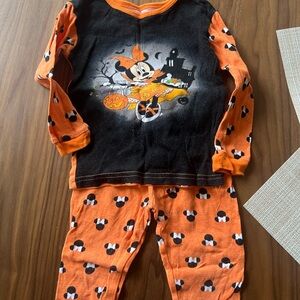 Disney Orange and Black Kids Pajama Set